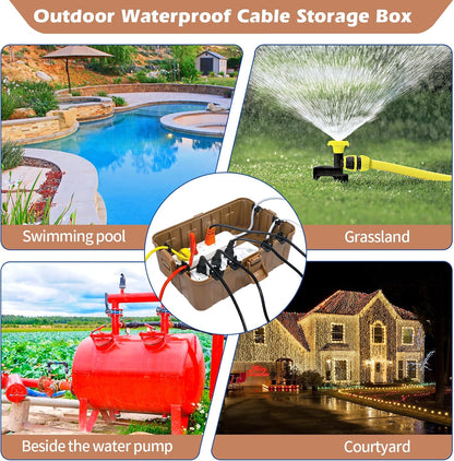 Hrensaw Large Outdoor Electrical Box Waterproof(12.5x8.5x5inch),IP54 Waterproof Outdoor Outlet Covers,Weatherproof Extension Cord Covers Protect Outlet,Plug,Timer,Power Strip,Holiday Light,Black