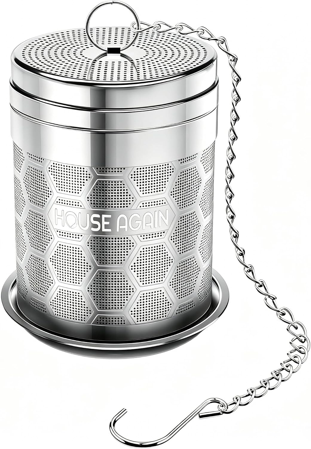 House Again Large Tea Infusers, Extra Fine Mesh Tea Strainers for Loose Tea, Slim Threaded Lid & 304 Stainless Steel, Filter Bags Diffusers, Loose Leaf Tea Steeper for Brew Tea Spices & Seasonings