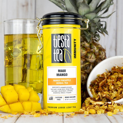 Tiesta Tea Maui Mango, Loose Leaf, Mango Pineapple Herbal Tea, 5.5oz