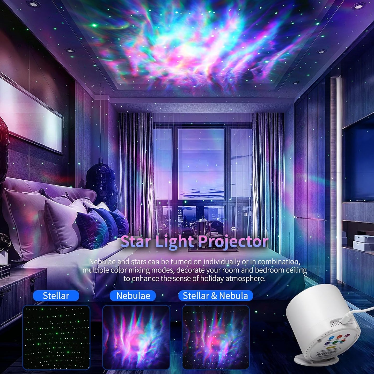 Star Projector, Galaxy Projector, Remote Control & Timer Galaxy Light, LED Nebula Night Light Projector for Adults Bedroom Decoration, Party, Birthday, Christmas,Valentine's Day,Room Decor