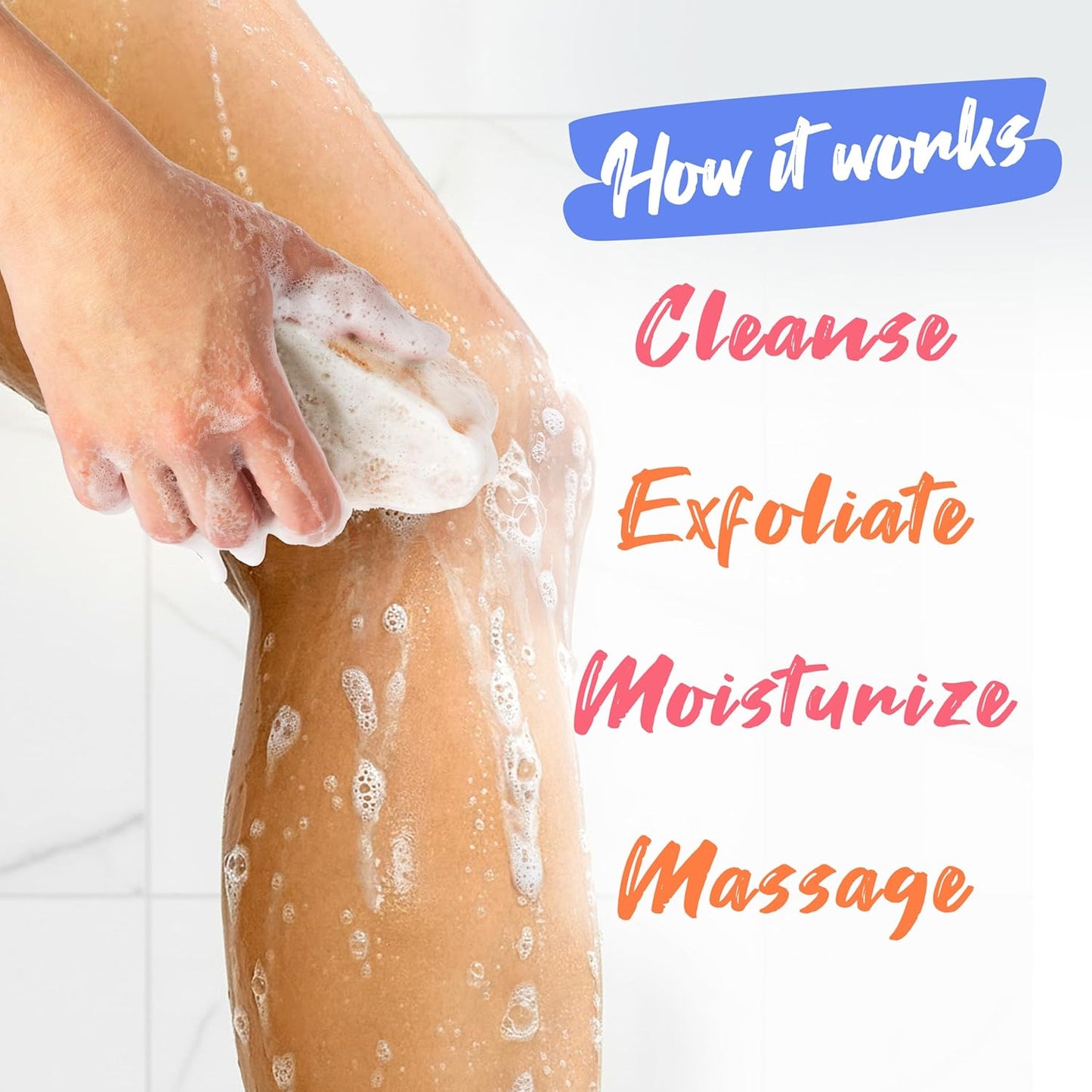 Spongeables Anti-Cellulite Body Wash in a Sponge, Moisturizer and Exfoliator, 20+ Washes