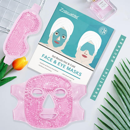 ZNÖCUETÖD Cold Face Ice Mask Facial Ice Pack, Hot Cold Compress for Face