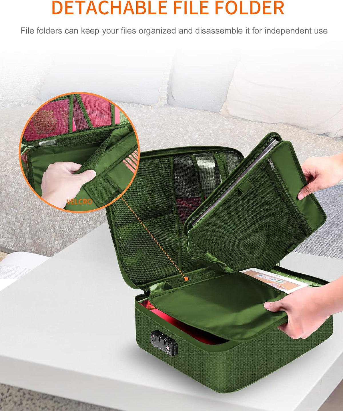 Noiposi Fireproof Document Box with Lock 5200℉-8 Layer
