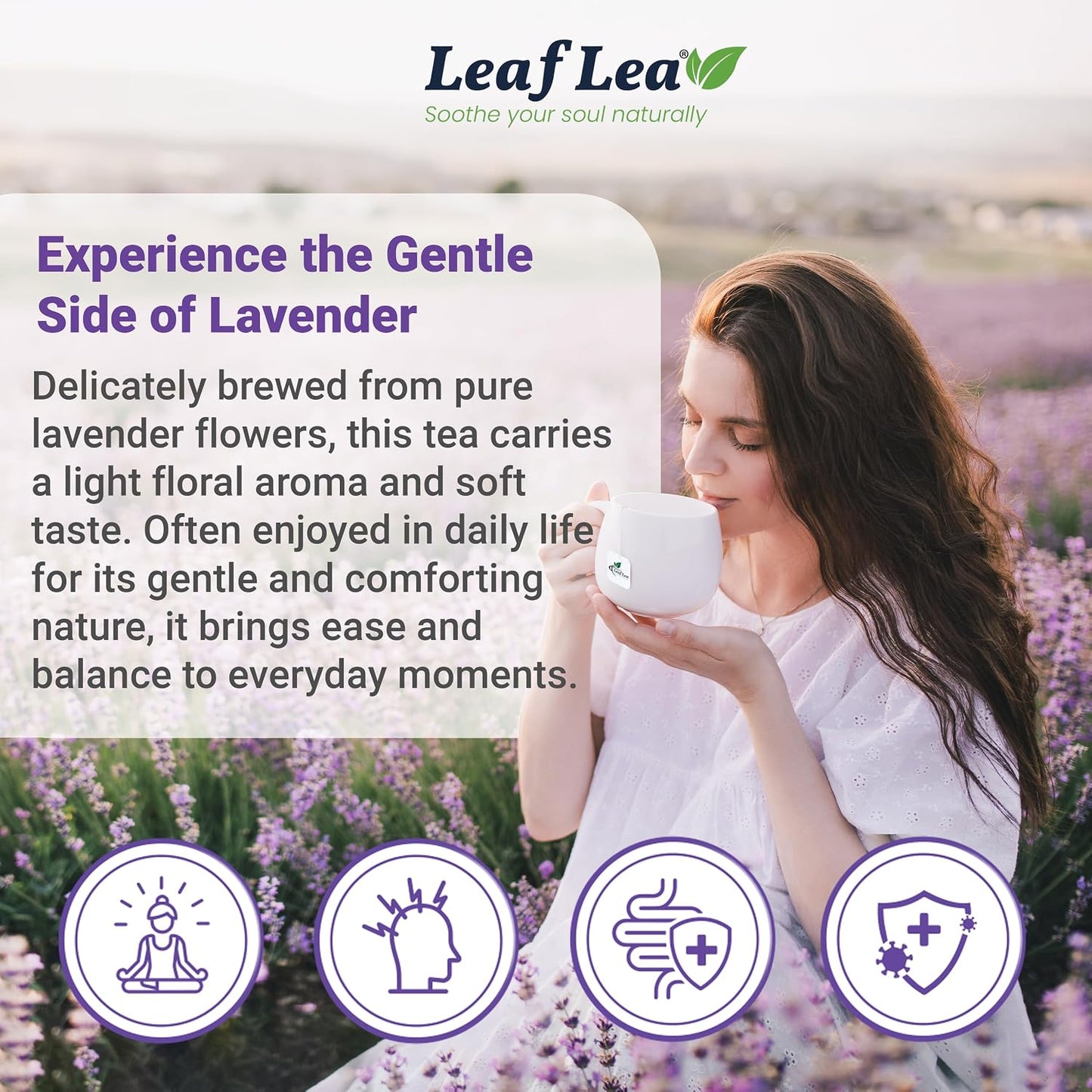 LeafLea Peppermint Tea Bags, Pure Single-Ingredient Mint Tea, 40 Count | Just Real Peppermint Leaves, Cool Refreshing Taste, Te De Menta, Caffeine-Free, Vegan, Individually Foil-Wrapped