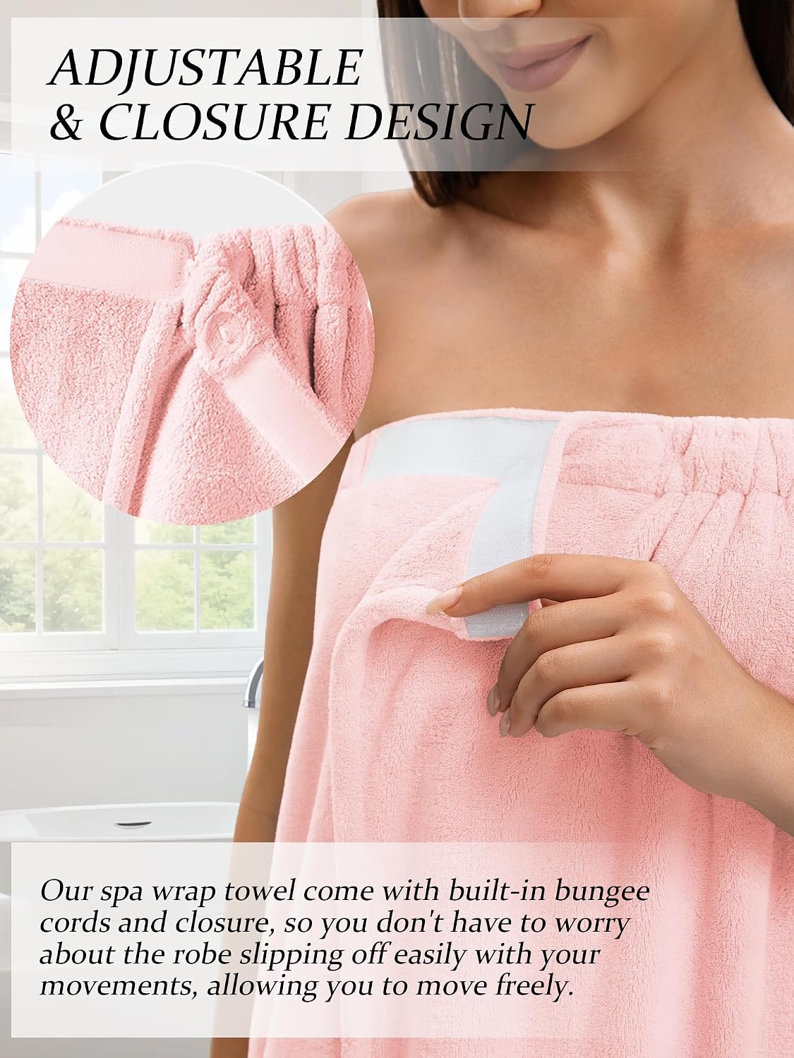 Towel Wrap For Women After Shower，Plush Bath Robe Female，Sauna Spa Wrap Around Towels With Pockets