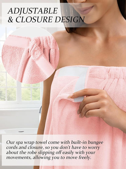 Towel Wrap For Women After Shower，Plush Bath Robe Female，Sauna Spa Wrap Around Towels With Pockets