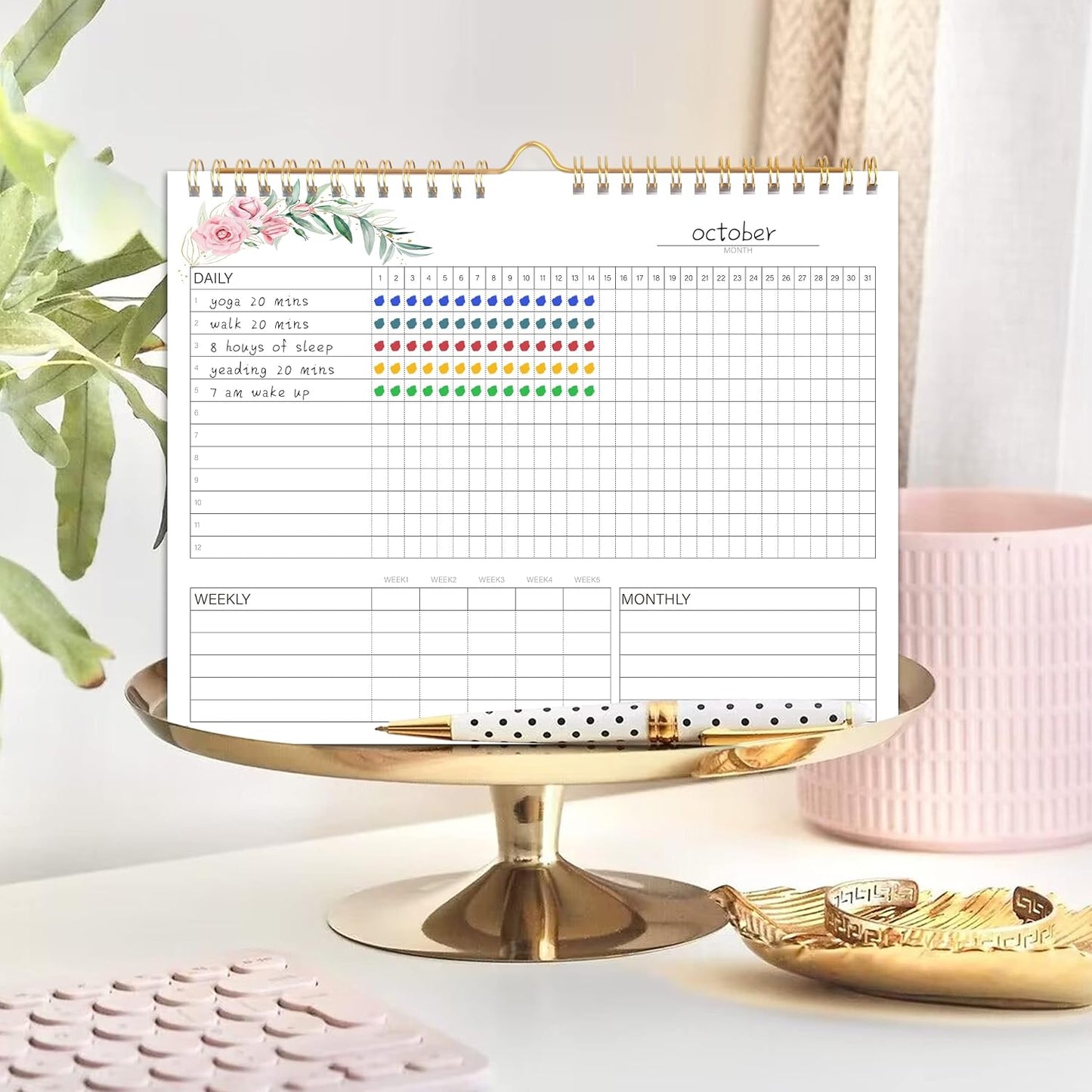 Habit Tracker Calendar- Daily, Weekly & Monthly Habit Tracker Journal