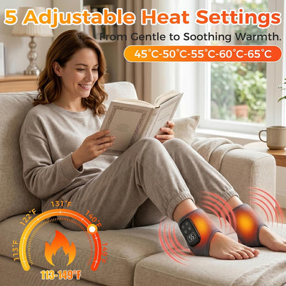 2PCS Foot Renew Massager for Neuropathy, 4-in-1 Cordless & Portable Foot and Ankle Massager for Heel, Arch & Ankle Relief, Foot Massager with 5 Vibration Mode & 5 Heat Levels, Ideal for Home & Travel