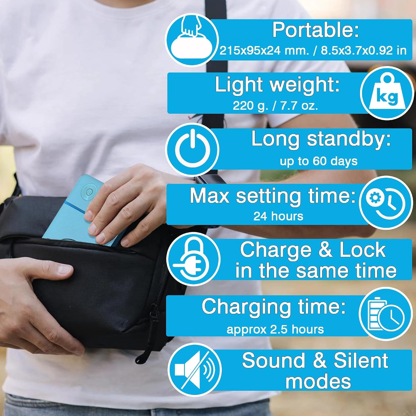 Cell Phone Lock Box with Timer for Self-Discipline, Portable Time Lock Box Suitable for iPhone and Android Smartphones, Phone Jail Box with Timer to Reduce Screen Time, Mindfulness Gift