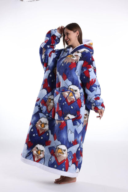 Capecage Blanket Hoodie, Long Hooded Blanket Sweatshirt as Birthday Gifts for Women Men, Long Wearable Blanket for Women Men.