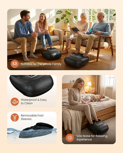 CILI 2026 Upgraded 4-in-1 Heated Foot Massager with Shiatsu, Compression & Vibration, Gifts for Women Men,Feet Massager Machine with Remote Control, Deep Kneading, Fits Big Feet 14 Men