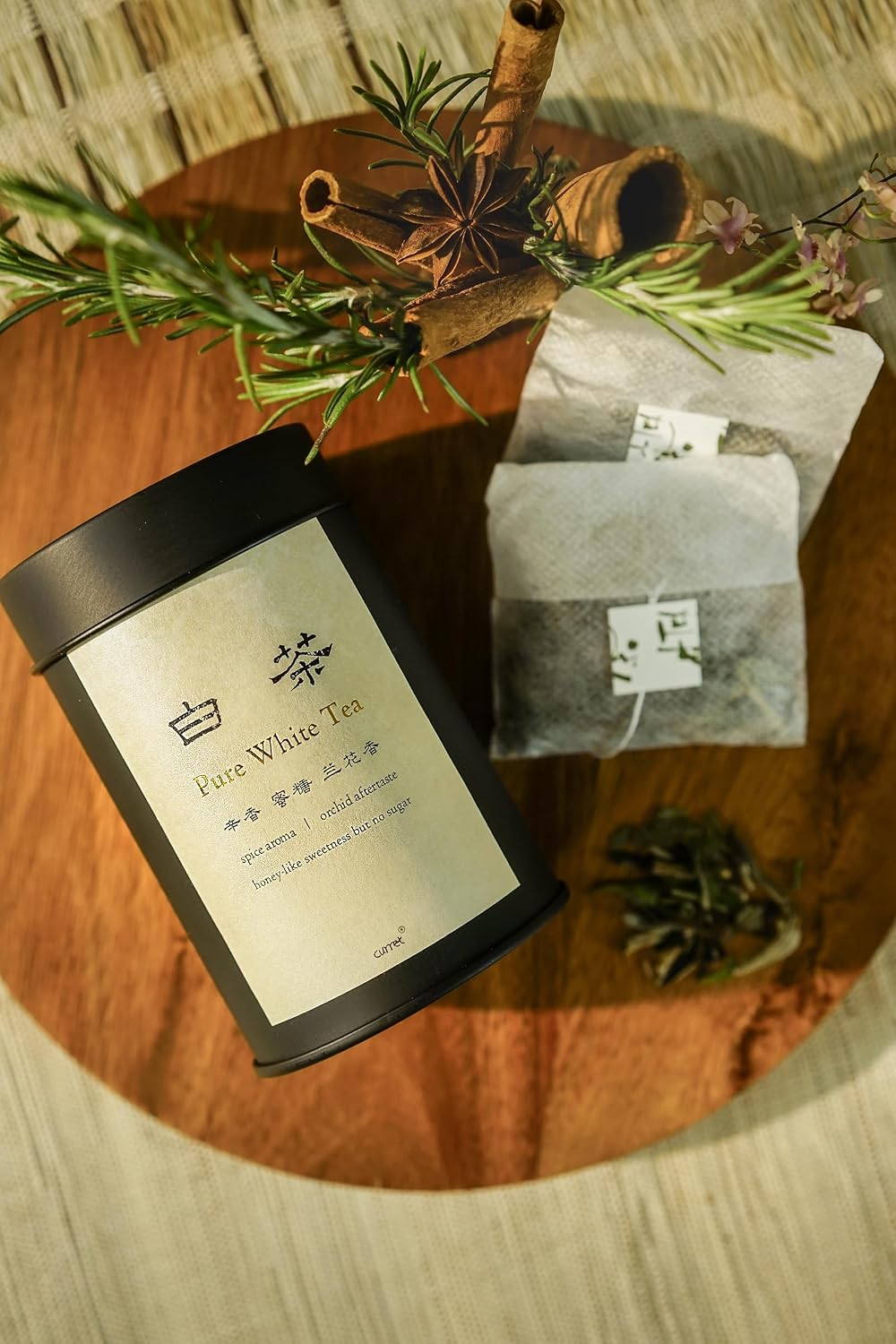Curret White Tea Blend – Fujian & Yunnan White Tea, Honey Sweet, 15 Count