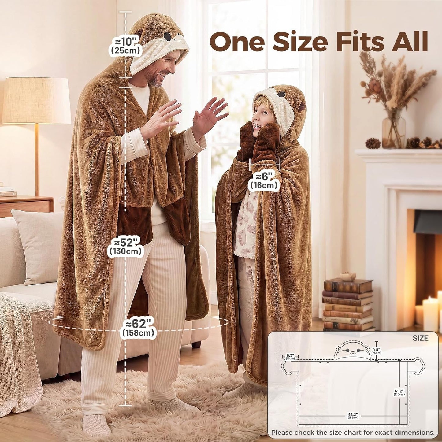 Mewaii Ultimate Softness Highland Cow Wearable Blanket Hoodie –Expertly Designed for American Body Full Coverage with Easy Movement Oversized Warm Cozy Flannel Blanket Cute Highland Cow Gift for Women