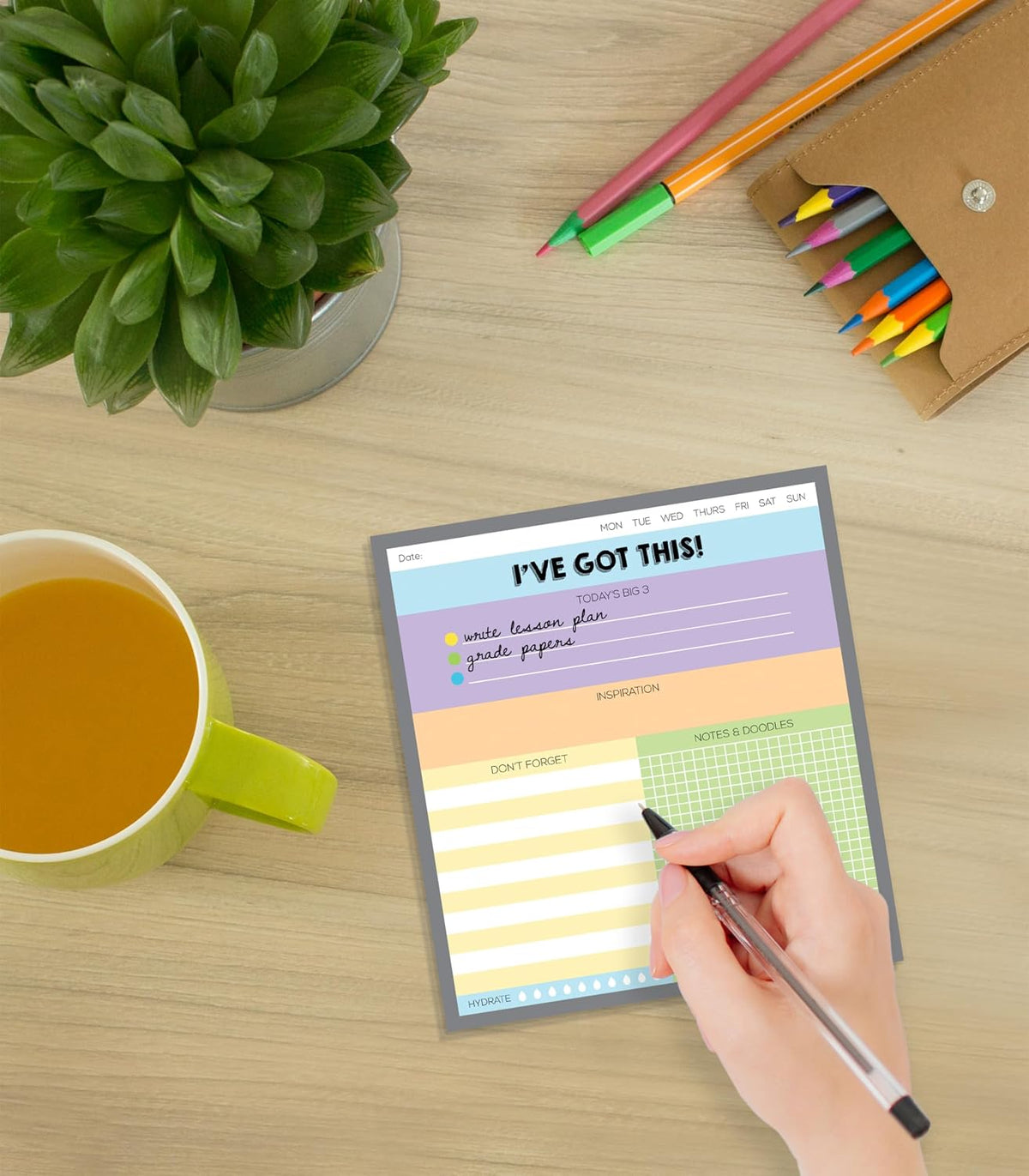 Carson Dellosa Aim High To Do List Notepad―5.75" x 6.25" Paper Stationery, Daily Checklist, Goals, Reminders, Notes, Motivational Organizer (50 sheets)