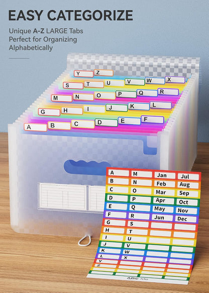 ABC life 26 Pockets Accordion File Organizer, Expanding File Folders