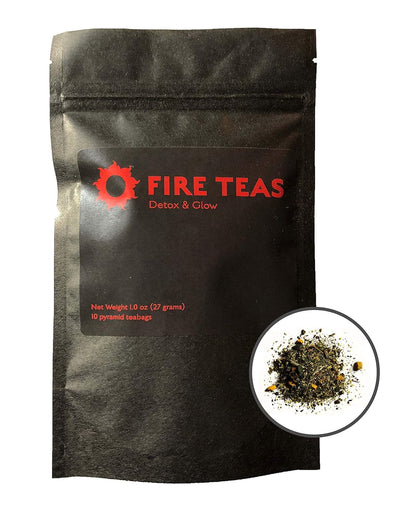 FIRE TEAS - 14 DAY TEA CLEANSE - Organic Turmeric (Curcumin), Ginger, White Peony Tea, Cardamom, Cinnamon, Hibiscus & Saffron - 20 Times More Anti Oxidants - Manufactured in the USA