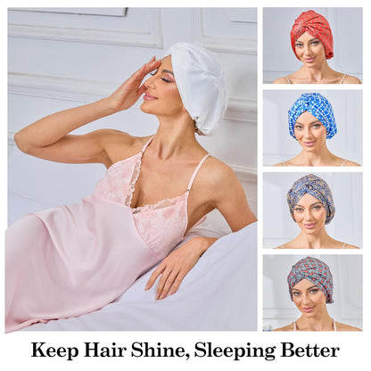 Adjustable Silk Bonnet Satin Curly Hair Wrap for Sleeping Women Anti Frizz