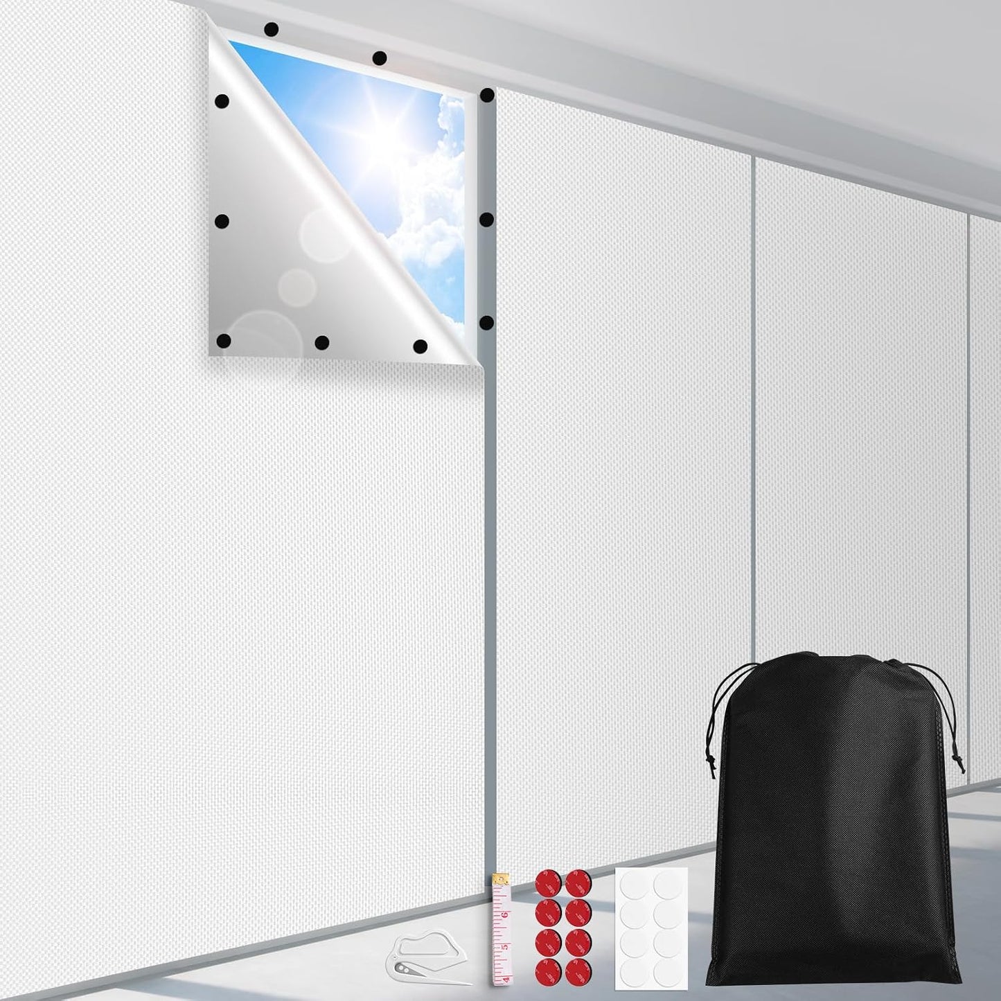 FADOTY 100% Blackout Curtains, 57"x 118" Portable Black Out Window Cover
