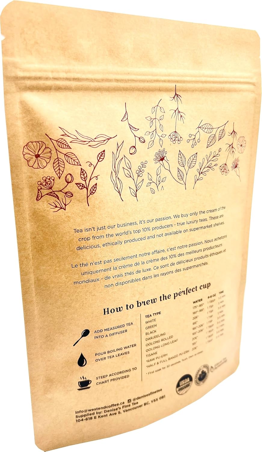 Denise's Fine Tea, USDA Organic, Egyptian Camomile, Herbal Tea, 75 tea bags (100g)