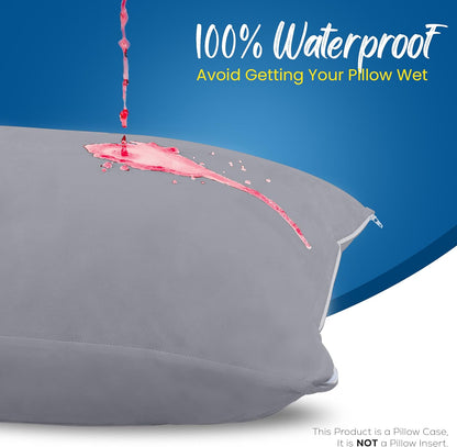Utopia Bedding Premium 100% Waterproof Pillow Protectors with Zipper Standard Size (Set of 4), Bed Bug and Dust Mite Proof Zippered Pillow Covers, Pillow Encasement Cases, Gray