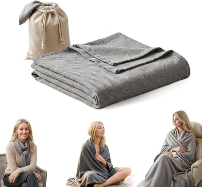 Travel Blanket Airplane - Ultra Soft & Lightweight Knit Design
