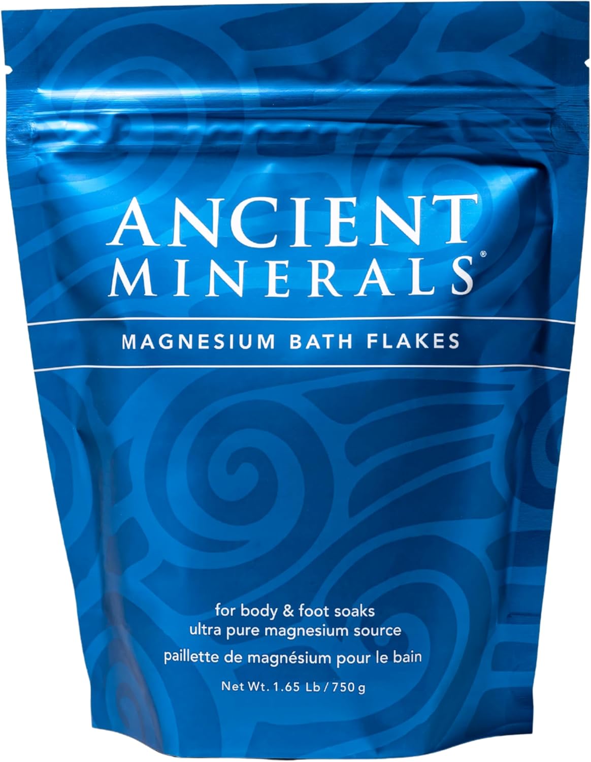 Ancient Minerals Magnesium Bath Flakes – Pure Zechstein Magnesium Chloride for Soaking and Whole-Body Replenishment, 8 lb Bag