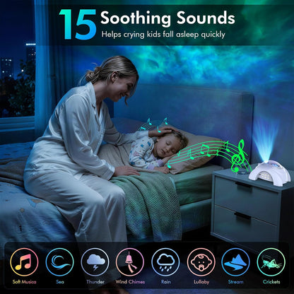 Rossetta Dual Lens Galaxy Projector, Star Projector for Bedroom with 58 Light Effects, Night Light Projector with White Noise & Bluetooth Speaker, Remote Timer, Room Decor Gift for Kids Adults Teens