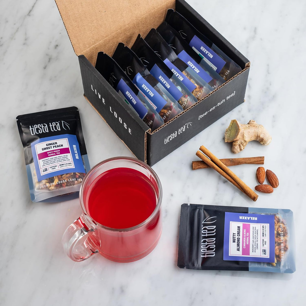 Tiesta Tea 8 Herbal & Rooibos Sampler Dry Flight Set 8 Pouches
