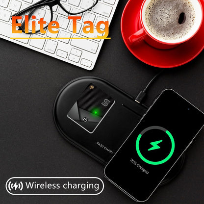 SEINXON Wallet Tracker (iOS Only) IP68 Thin Item Finder Card Luggage Located Bluetooth Works with Apple Find My APP & Network - Wireless Charger (Slim)