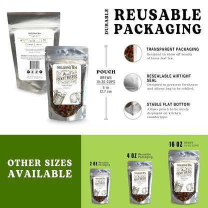 Nelson's Tea AandJ's Root Beer Sarsaparilla Loose Leaf Harmonious Tea, 2 oz