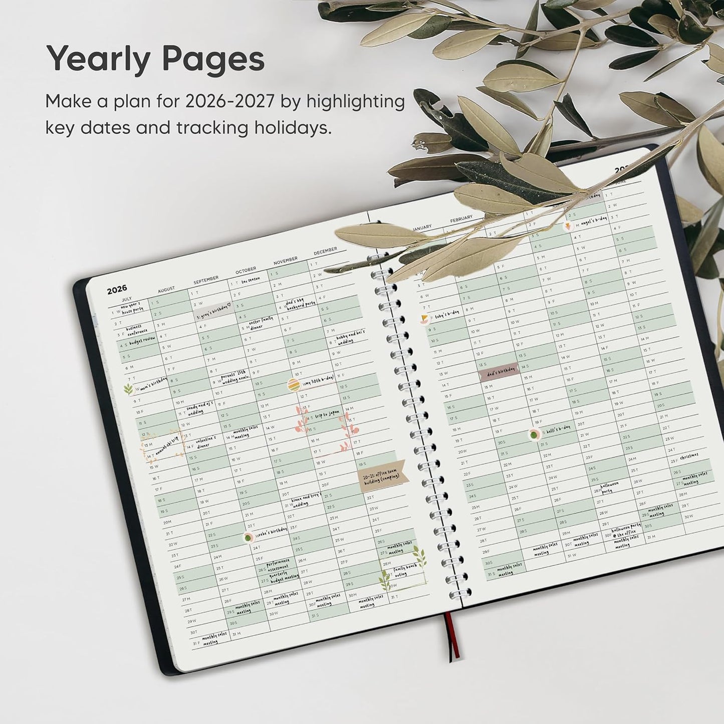 Academic Planner 2026-2027 - Hourly 2026-2027 Planner Weekly and Monthly - Appointment Book with Flexible Cover, Twin-Wire Binding - Simple Design for Productivity, June 2026 - July 2027. 8.5 x 11