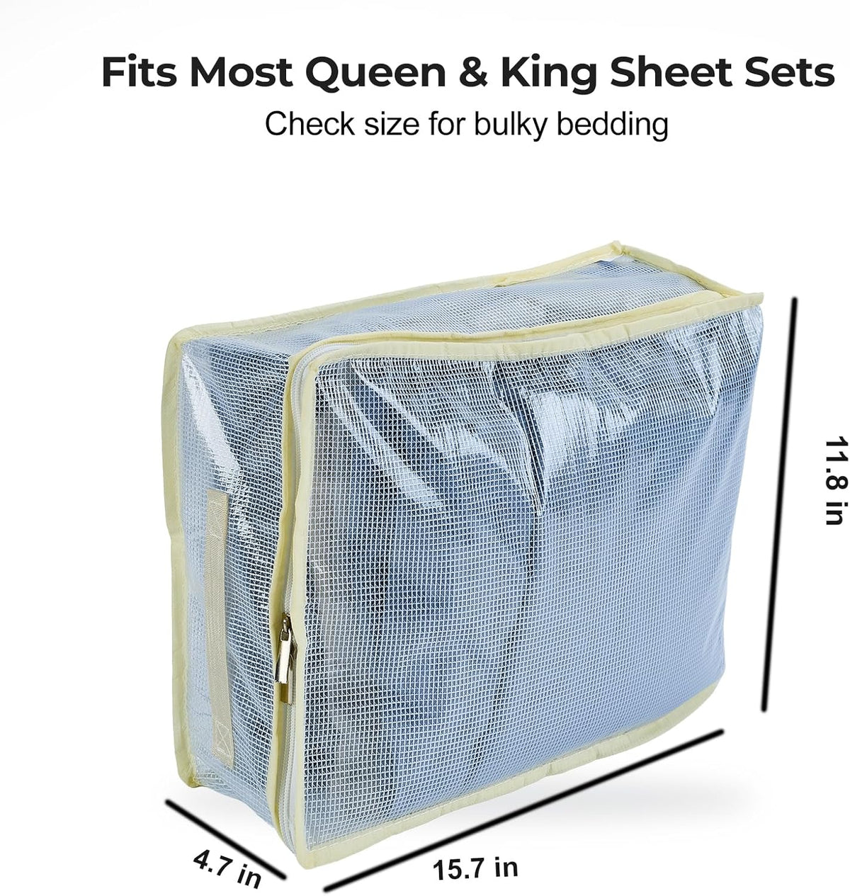 Clear Bed Sheet Organizer Bags for Linen Closet 6 Pack