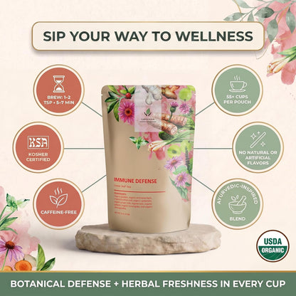 Gardenika Organic Loose Leaf Tea Sampler – 8 Pack, 1 LB – Herbal and Naturally Caffeine-Free Set - Ayurvedic Assortment Blend