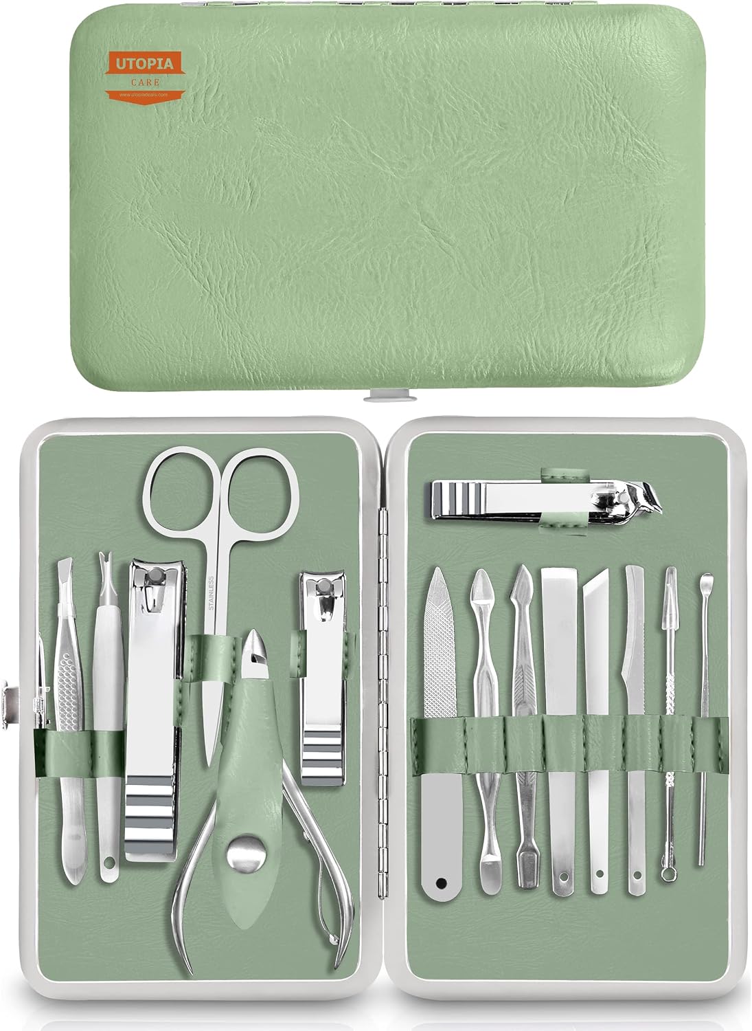 Utopia Care Nail Clippers Professional Nail Kit or Manicure Kit for Women and Men, Stocking Stuffers or Groomsmen Gifts Pedicure Set for Fingernail, Toenail Clippers with Travel Case