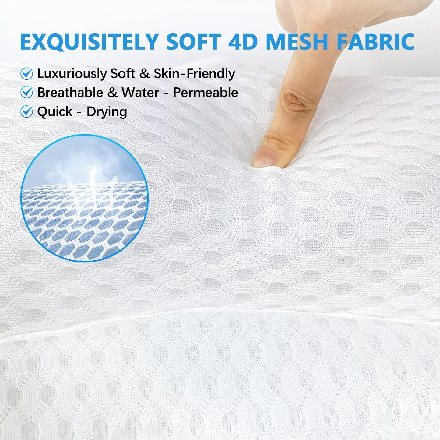 REEZEIVI Bath Pillows for Tub,Bath Pillow with 6 Non-Slip Suction Cups,Soft 4D Mesh Fabric,Bathtub Pillows for Tub Neck and Back Support,Extra Thick Luxury Bathtub Pillows,Grey
