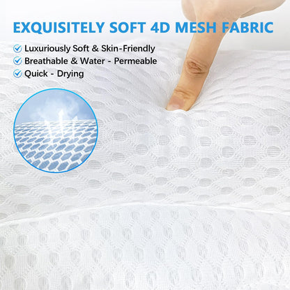 REEZEIVI Bath Pillows for Tub,Bath Pillow with 6 Non-Slip Suction Cups,Soft 4D Mesh Fabric,Bathtub Pillows for Tub Neck and Back Support,Extra Thick Luxury Bathtub Pillows,Grey