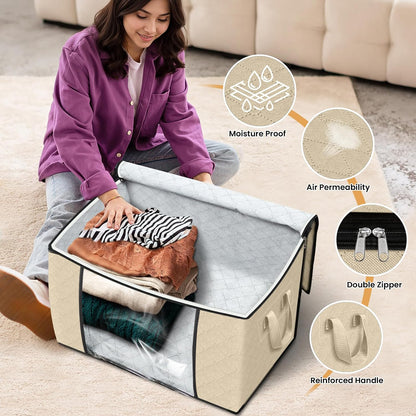 Fab totes Storage Bags for Clothes Blanket Storage Bins with Lids