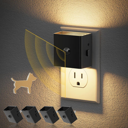 JandCase Night Light, Modern Night Lights Plug into Wall,2 Pack Dusk to Dawn Sensor Nightlight, Amber Brightness Adjustable Nightlight for Kids Bathroom Hallway Kitchen Bedroom Decor