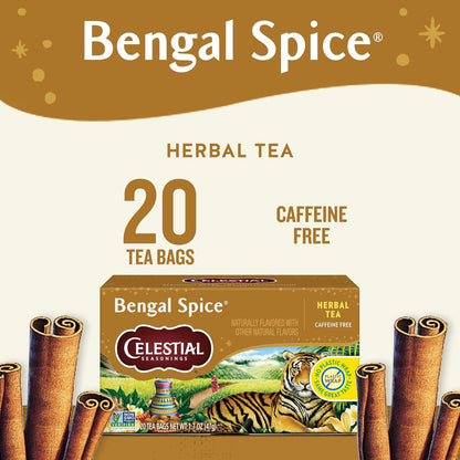 Celestial Seasonings Bengal Spice Herbal Tea, 20 Tea Bags Box