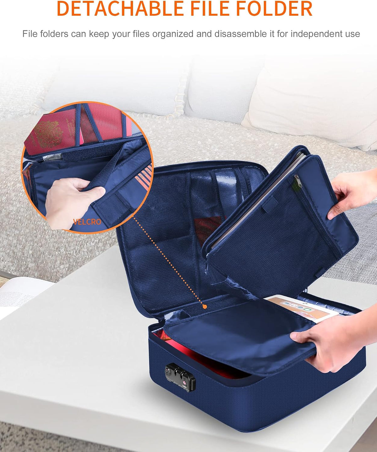 Noiposi Fireproof Document Box with Lock 5200℉-8 Layer