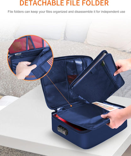 Noiposi Fireproof Document Box with Lock 5200℉-8 Layer