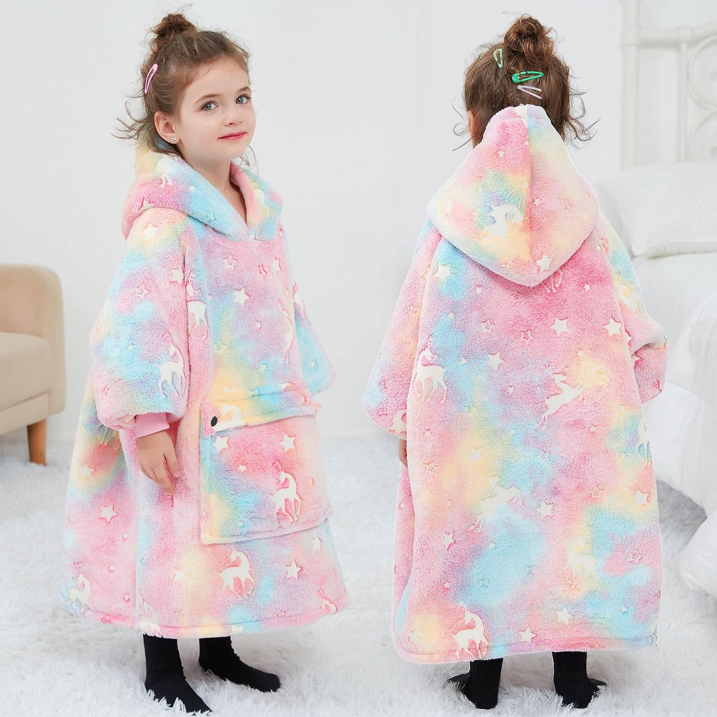 KFUBUO Wearable Blanket Hoodie for Adults Sherpa All Patterns Cat Oversized Sweatshirt Blanket with Pockets for Women
