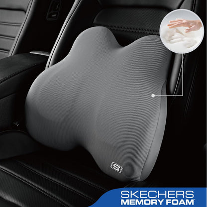 Skechers Memory Foam Lumbar Pillow,Lumbar Support Pillow for Office, Chair Lower Back Pain Relief Lumbar Pillow, Ergonomic Design Back Support Pillow for Office Chair, Car, Home, Travel,Black