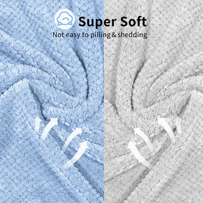 my novel things 2 Pack Extra Large Microfiber Hair Towel Wrap for Women, 37.4" x 26.4" Super Absorbent & Quick Dry with Elastic Strap for Curly Hair (Blue)