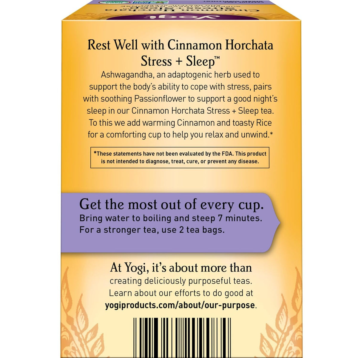 Yogi Cinnamon Horchata Stress & Sleep Tea, 16 Tea Bags (4 Pack)
