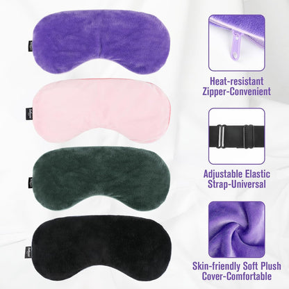 BeHoomi Cooling & Heated Eye Mask, Weighted Eye Mask for Sleeping, Purple