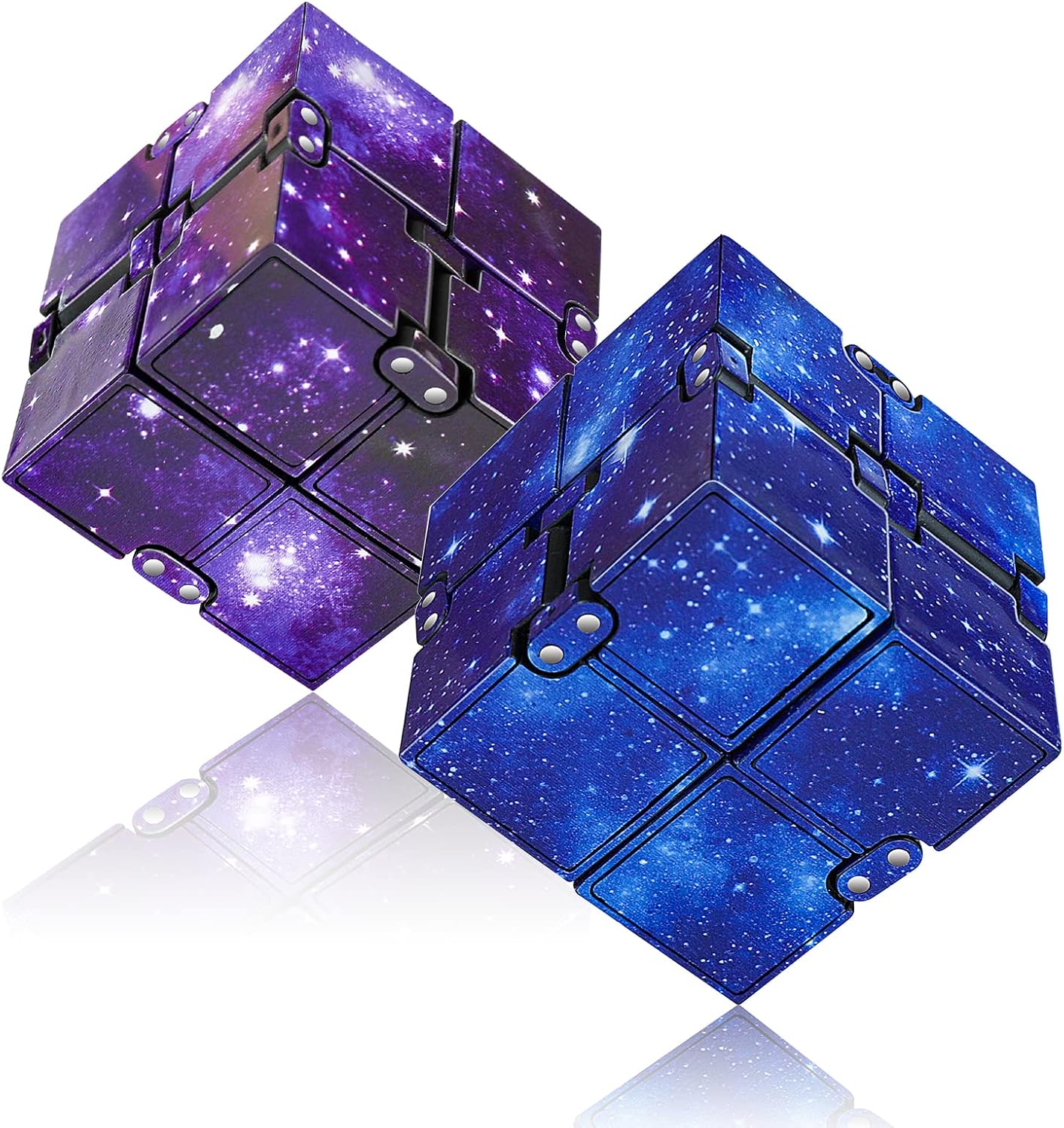 Infinity Cube Fidget Toy Stress Relieving Fidgeting Game for Kids and Adults,Cute Mini Unique Gadget for Anxiety Relief and Kill Time (Macaron Blue)