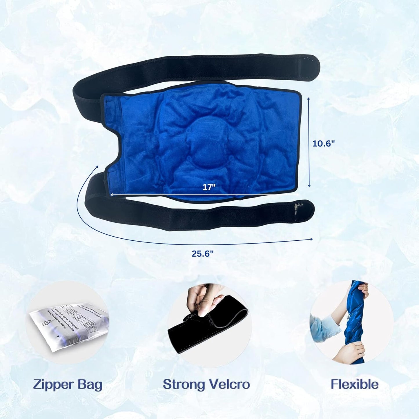 Fittest Pro Knee Ice Pack Wrap for Pain Relief, Reusable Hot and Cold Therapy Wrap for Swelling, Recovery, and Therapy for Arthritis, Meniscus Tear and ACL