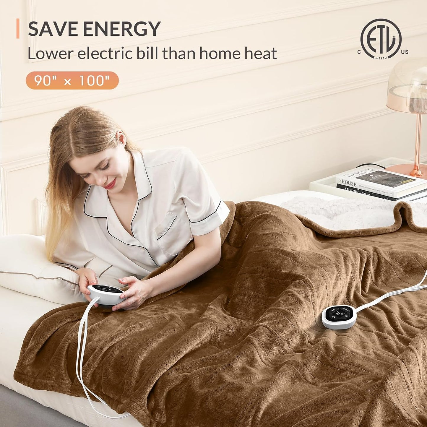HOMLYNS LuxeHeat Heated Blanket Electric Blanket, Soft Flannel Sherpa Heated Throw, Heating Blanket with 5 Heat Settings, 3 hrs Timer Auto Shut Off (50x60 inches, Purple), Only for 120V Voltage Use