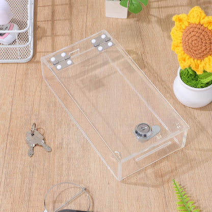 VICASKY Phone Lock Box with 2 Keys, Clear Acrylic Cell Phone Locker Case with Charging Port for Screen Time, Classroom, Office and Home